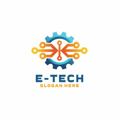 Gradient electronics logo, Technology Logo Template Design Vector