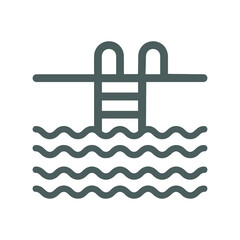 Swimmer, swimming pool icon. Gray vector graphics.