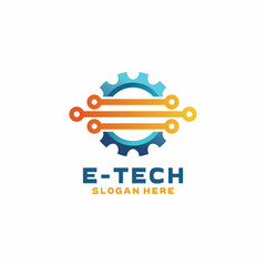 Gradient electronics logo, Technology Logo Template Design Vector