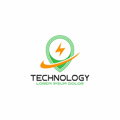 technology logo design vector, Technology - vector logo for corporate identity