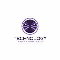 Fototapeta premium Abstract network connection vector, Technology - vector logo for corporate identity