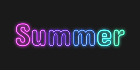 Colorful glowing letters on  a black background