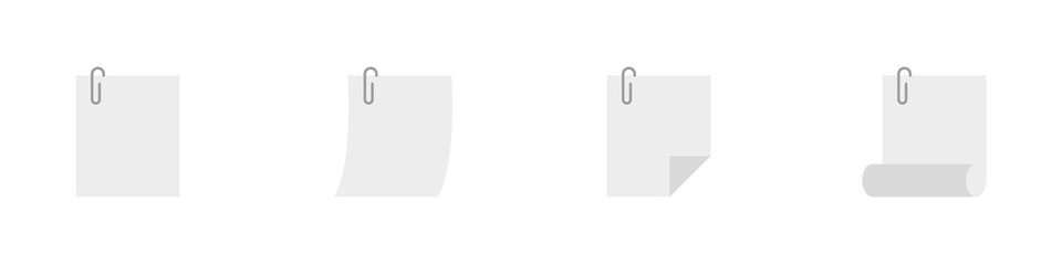 Conjunto de hojas de papel de nota de diferentes estilos