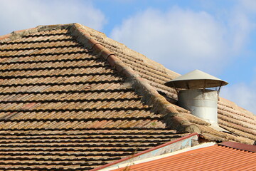 Red tiled roof on a residential building in Israel
