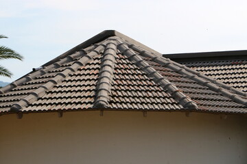 Red tiled roof on a residential building in Israel