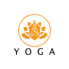 logo design of people doing yoga symbol icon illustration vector