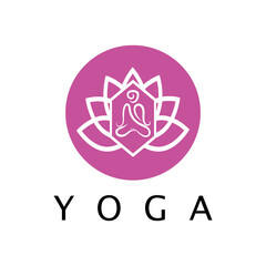 logo design of people doing yoga symbol icon illustration vector