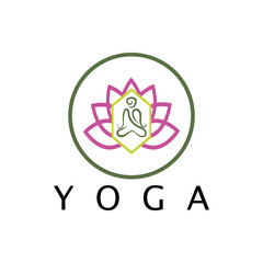 logo design of people doing yoga symbol icon illustration vector