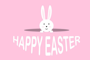 Happy Easter with cute bunny design.