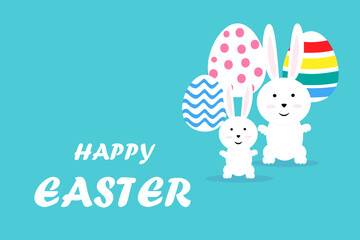 Happy Easter with cute bunny design.