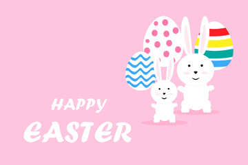 Obraz na płótnie Canvas Happy Easter with cute bunny design.