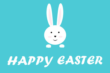 Happy Easter with cute bunny design.