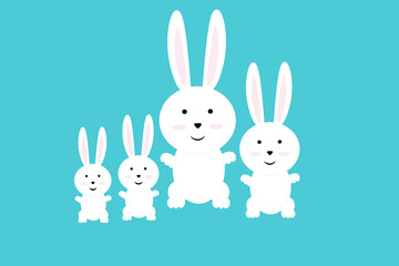 Obraz premium cute rabbit on green background