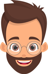 Man face expression clipart design illustration