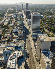 Aerial View of Wilshire Blvd Los Angeles, California