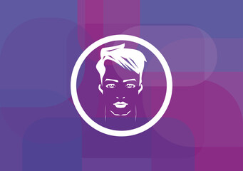 face icon logo line icon.vector illustration design