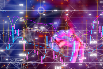 Fototapeta premium stock market graph business digital