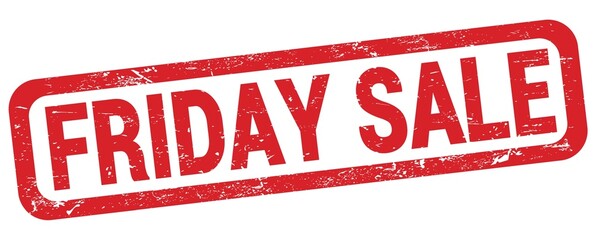 FRIDAY SALE text written on red rectangle stamp.