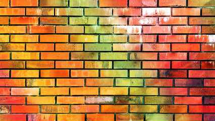 Vintage facade brick stone wall texture background.