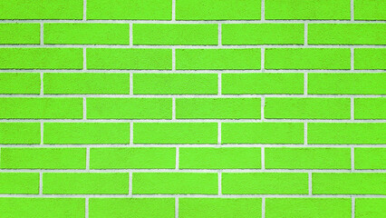 Green clear brick wall texture background.