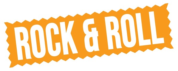 ROCK & ROLL text written on orange stamp sign.