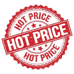 HOT PRICE text on red round stamp sign