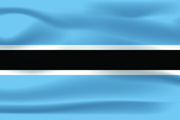Obraz premium The Realistic National Flag of Botswana
