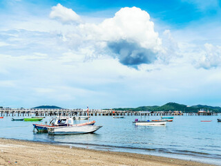 Fototapeta na wymiar Landscape of Satthahip sea,located in Chonburi,Thailand