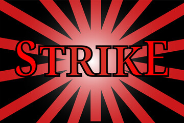 Animated text celebrating a strike, banner	