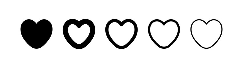 Heart icons. Set of heart pictogram. Valentine's day and love symbol.
