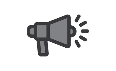 Megaphone icon. Shouting symbol. Announcement Offer promotion advertising symbol. Bullhorn speaker pictogram.