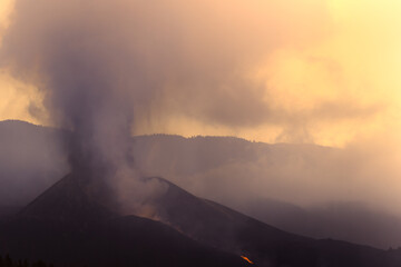 volcanic eruption in Cumbre vieja on September 19, 2021. El Paso. La Palma. Canary Islands. Spain	