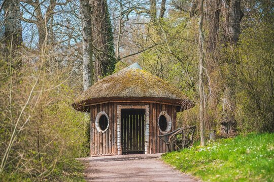 Beautiful Shot Of A Small Hobbit House In A Forest During The Day