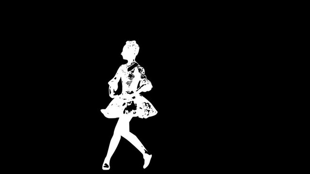 Silhouette Ballerina, Female Ballet Dancer Animation - Seamless Looping
