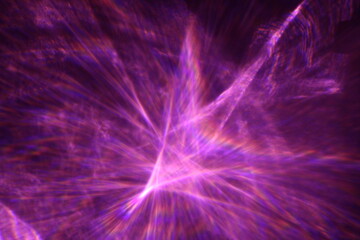 Refracciòn de la luz a travès de una superficie sòlida en destellos formando una estrella còsmica en el espacio, forma un original y ùnico diseño abstracto con fondo negro