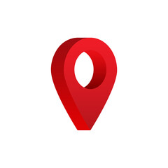 Red location point pin icon, Vector.