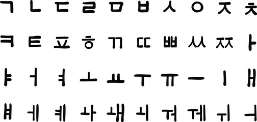 Vector of the Korean alphabet