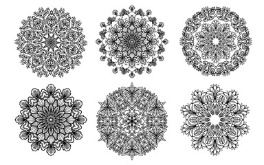 set of elements , Mandala for coloring page 