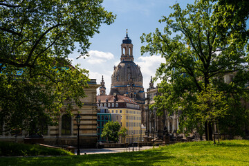 Dresden, Blick auf die historische Altstadt vom Brühlschen Garten