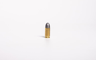 9 mm. Bullet on the white background
