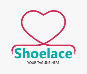 Laces Sneaker Shop logo or emblem. Shoelace vector isolated sign.  - obrazy, fototapety, plakaty