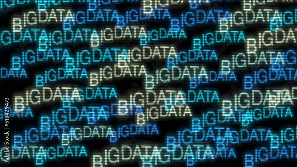 Poster big data analytics animated text kinetic finance fintech wordscape ai artificial intelligence softwa