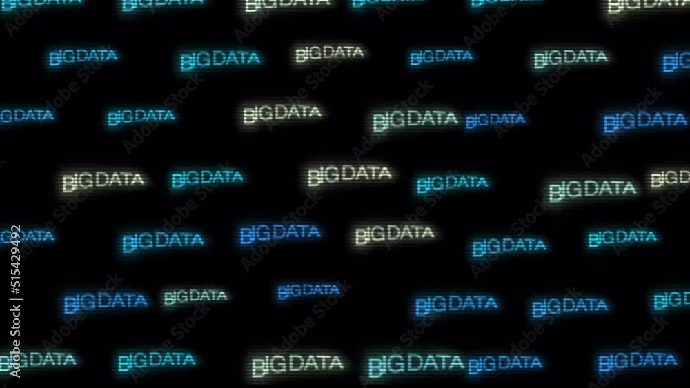 Poster big data analytics animated text kinetic finance fintech wordscape ai artificial intelligence softwa
