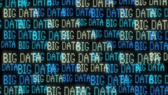 Big data analytics animated text kinetic finance fintech wordscape ai artificial intelligence software