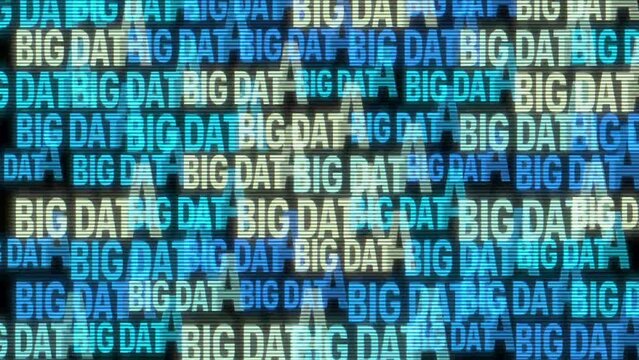 Big data analytics animated text kinetic finance fintech wordscape ai artificial intelligence software