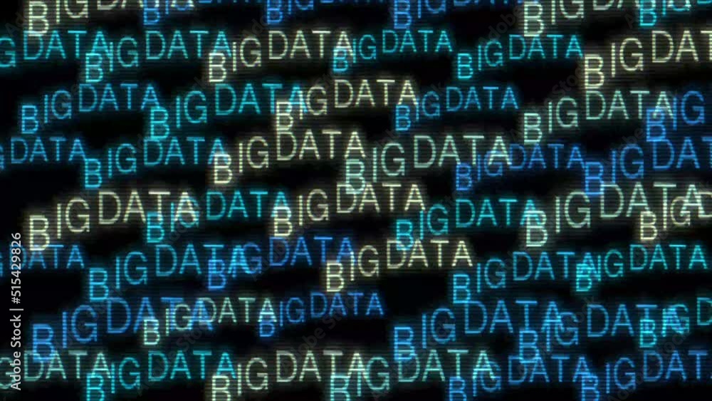Poster big data analytics animated text kinetic finance fintech wordscape ai artificial intelligence softwa