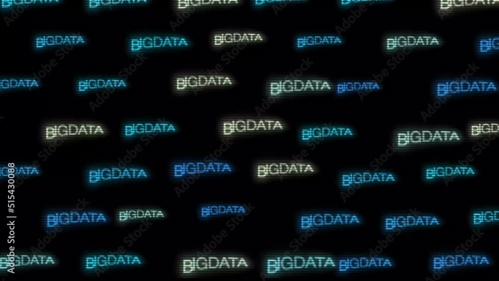 Poster big data analytics animated text kinetic finance fintech wordscape ai artificial intelligence softwa