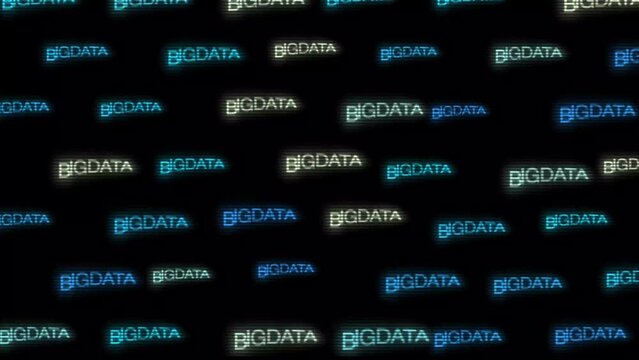 Big data analytics animated text kinetic finance fintech wordscape ai artificial intelligence software