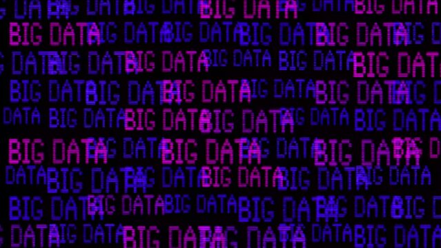 Big data analytics animated text kinetic finance fintech wordscape ai artificial intelligence software