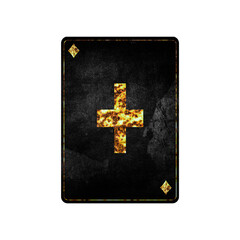 Obraz premium Sign, plus. Alphabet on vintage playing cards. Isolated on white background.